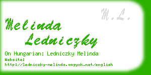 melinda ledniczky business card